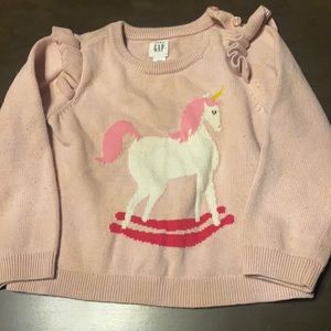 Baby gap knit sweater carousel horse holiday